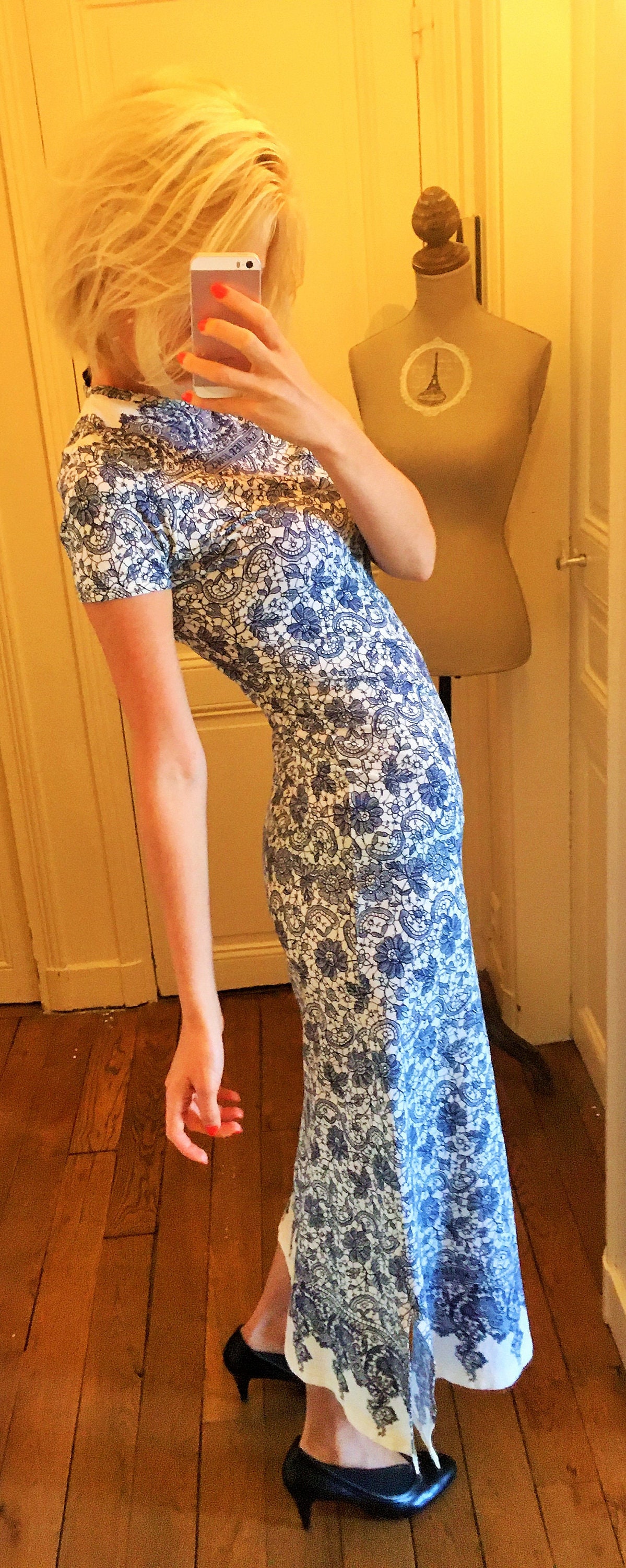 Jean Paul Gaultier Jean's Floral Blue Mesh JPG T-shirt Tattoo Vintage 90s  Egypt Maxi Top Maxi Long XS Small Dress - Etsy
