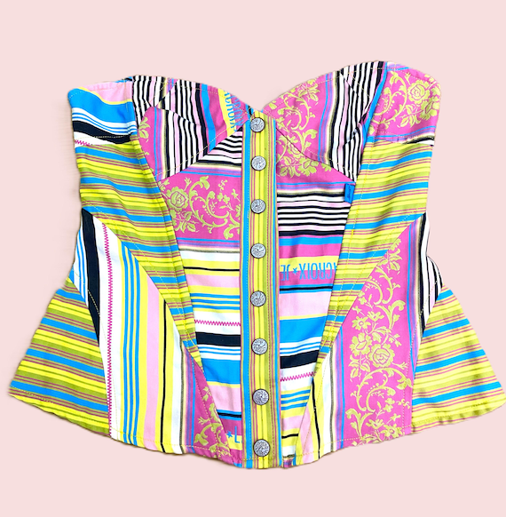 Christian Lacroix Patchwork Striped Fishbone Logo… - image 1