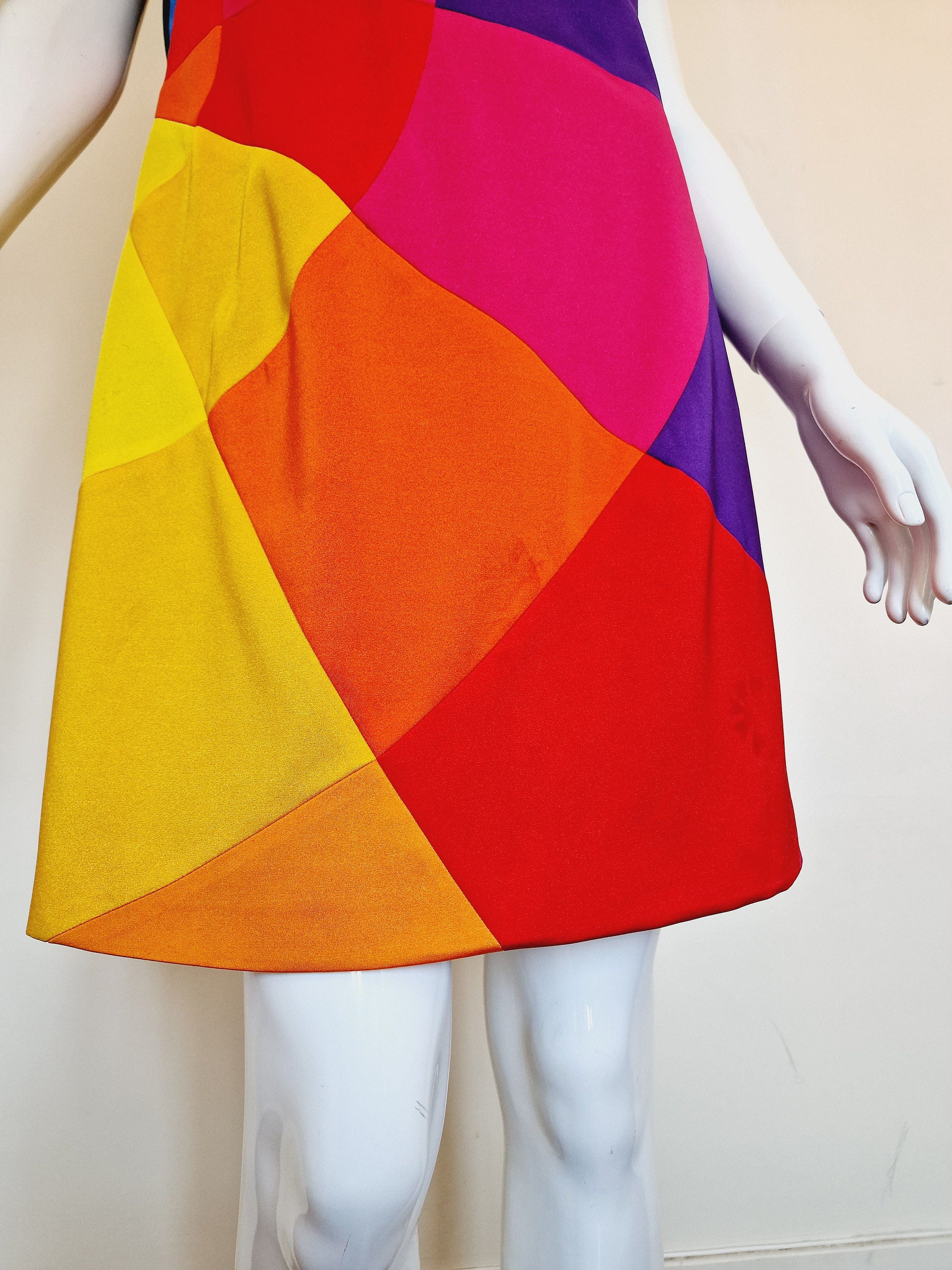 Moschino Colour Block Rainbow Fran Drescher Nanny Series Couture Runway ...