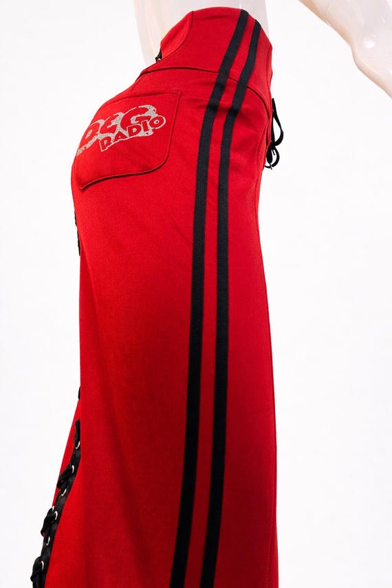 D&G Dolce and Gabbana Lace Up Pencil Skirt – Corset Y2K Radio Logo – Designer XS X-small Small View 5
