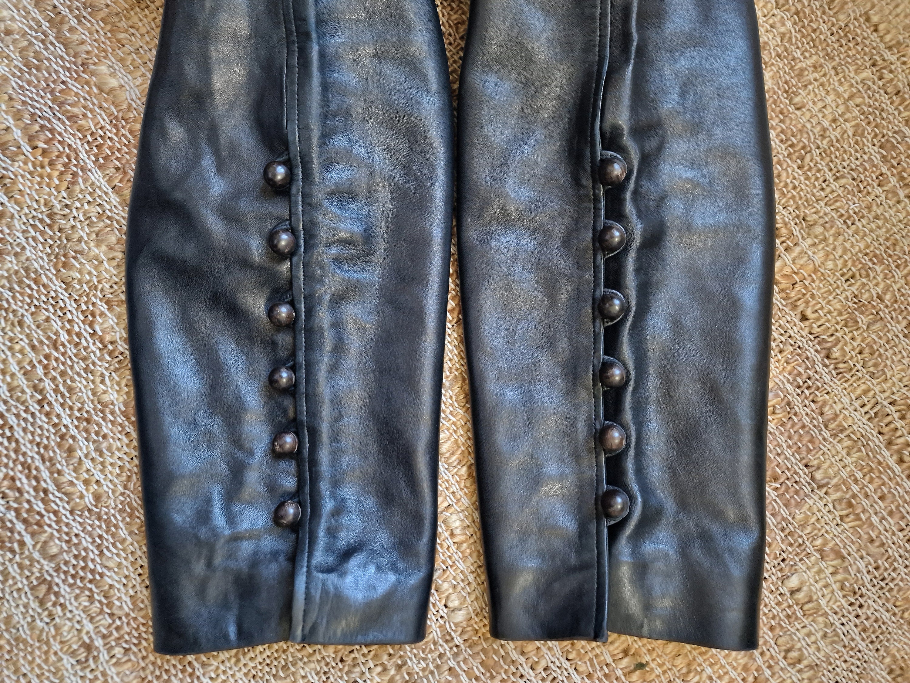 YSL Yves Saint Laurent Rive Gauche Leather 100% High Waist