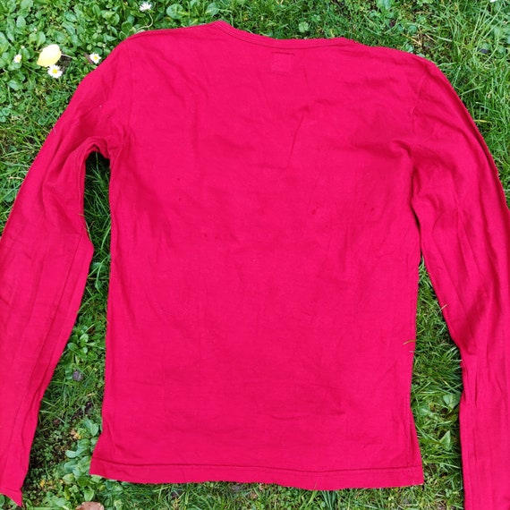 Jean Paul Gaultier Logo Red Punk Men Man Long Sleeve Shirt T