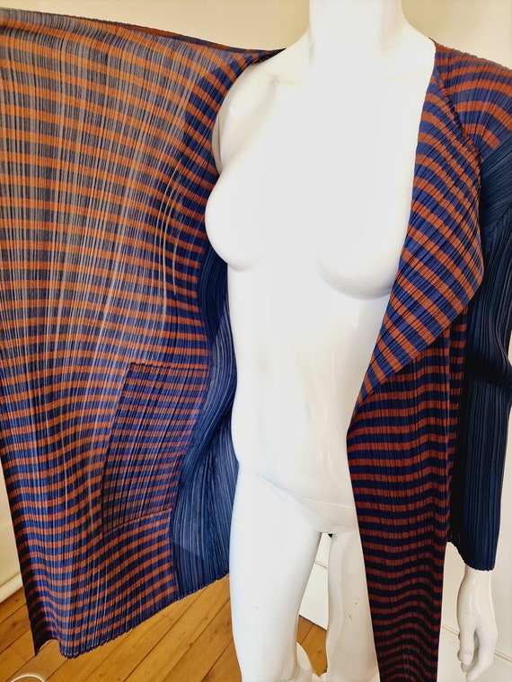 Issey Miyake Pleats Please Pleated Striped Blue B… - image 7