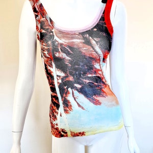 90s Jean Paul Gaultier Club Kid Flamingo Floral Sheer Mesh