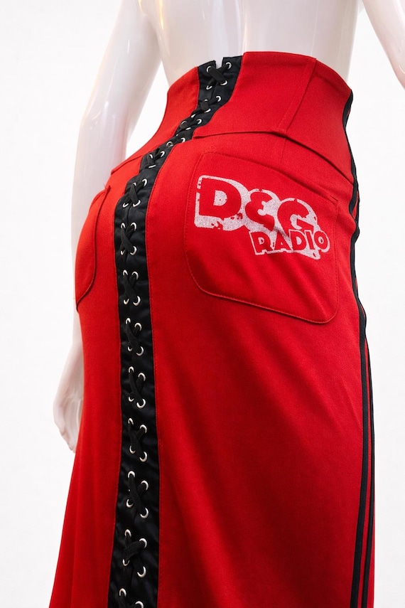 D&G Dolce and Gabbana Lace Up Pencil Skirt – Corset Y2K Radio Logo – Designer XS X-small Small