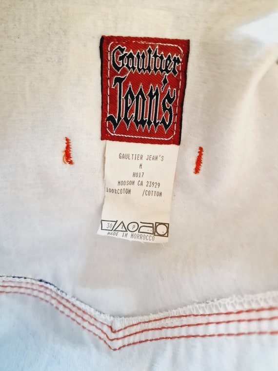 Veste Vintage Jean Paul Gaultier - Jean/tissu, Motif Dragon Tattoo, Taille M Femme
