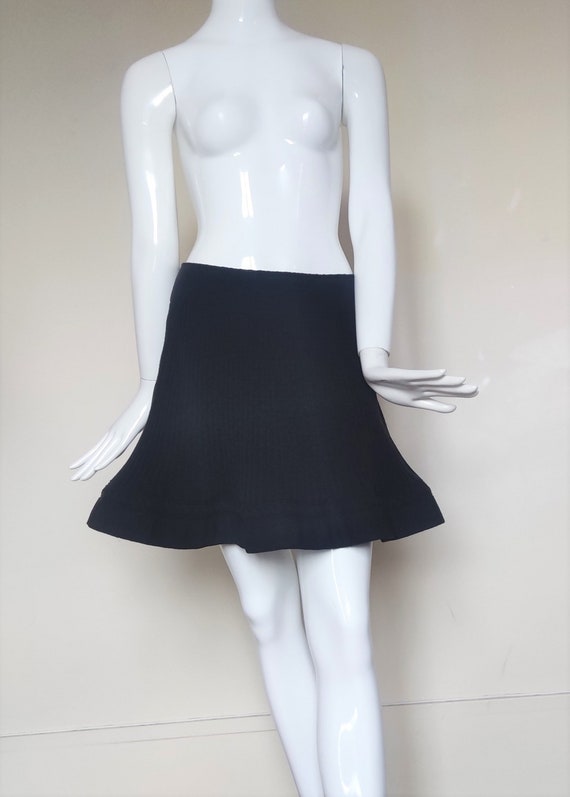 Azzedine Alaïa, Azzedine Alaïa Alaia Brown Wool Onion Elegant Work Working Formal Evening Mini Skirt Jupe Size Small