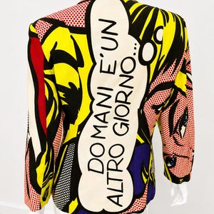 Moschino Pop Art S/S 1991 Roy Lichtenstein Polka Dot Blazer Jacket - Size Large