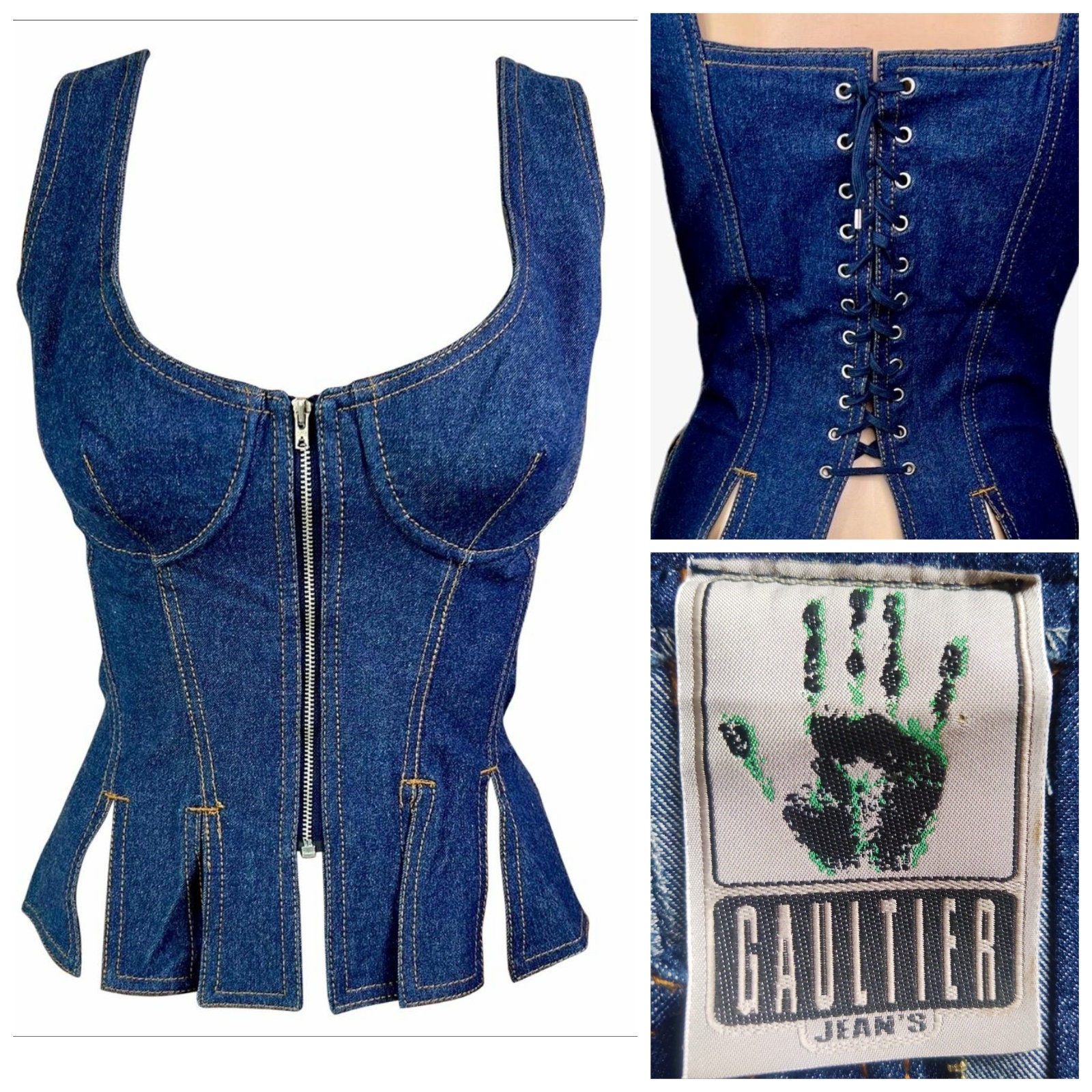 Vintage Y2K Jean Paul Gaultier and Lindex Corset Body. Conical Bra