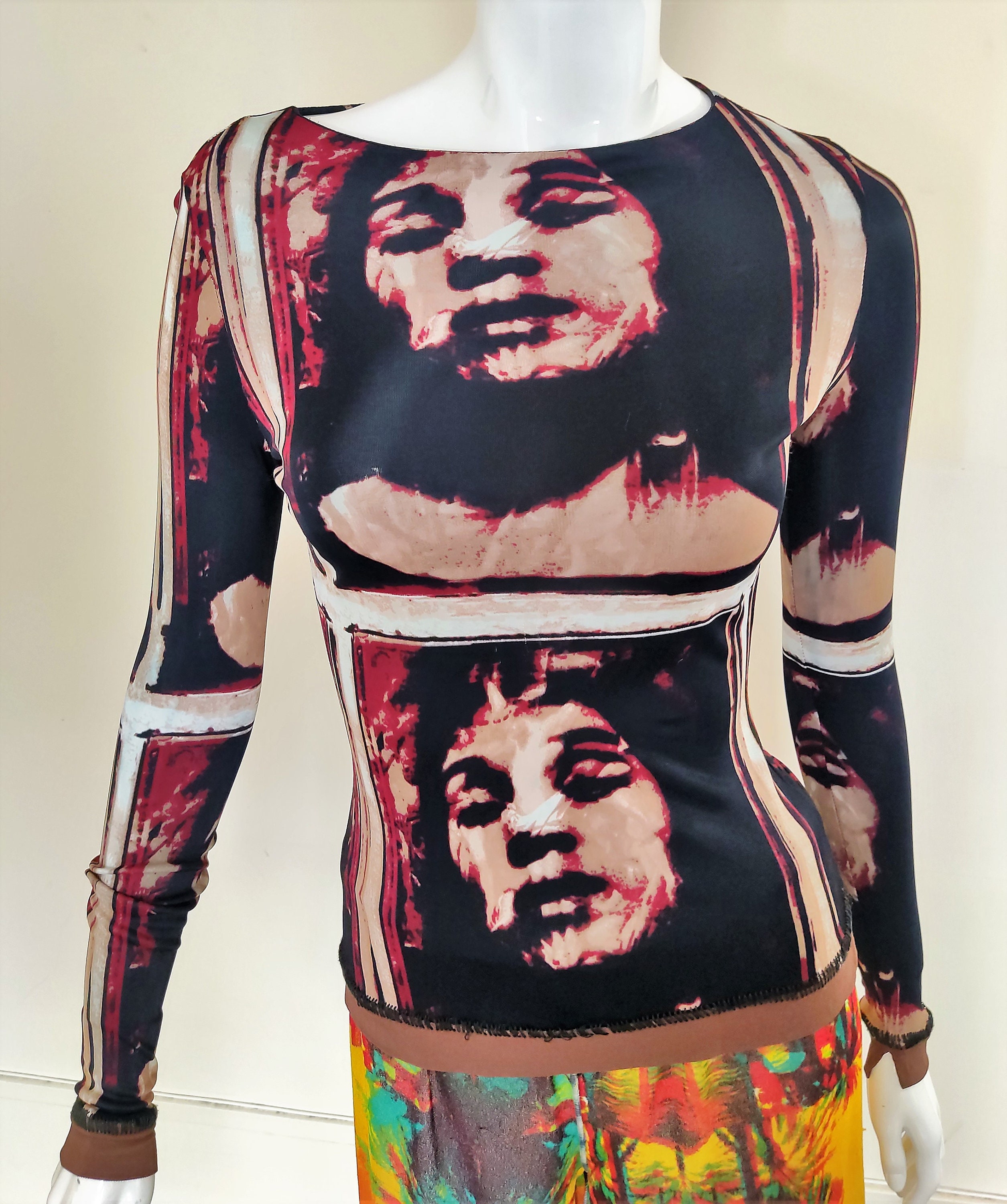 Jean Paul Gaultier アートプリントTシャツ キリスト マリア Jean Paul Gaultier SS 1998 Jesus Christ Mesh Unisex Baroque