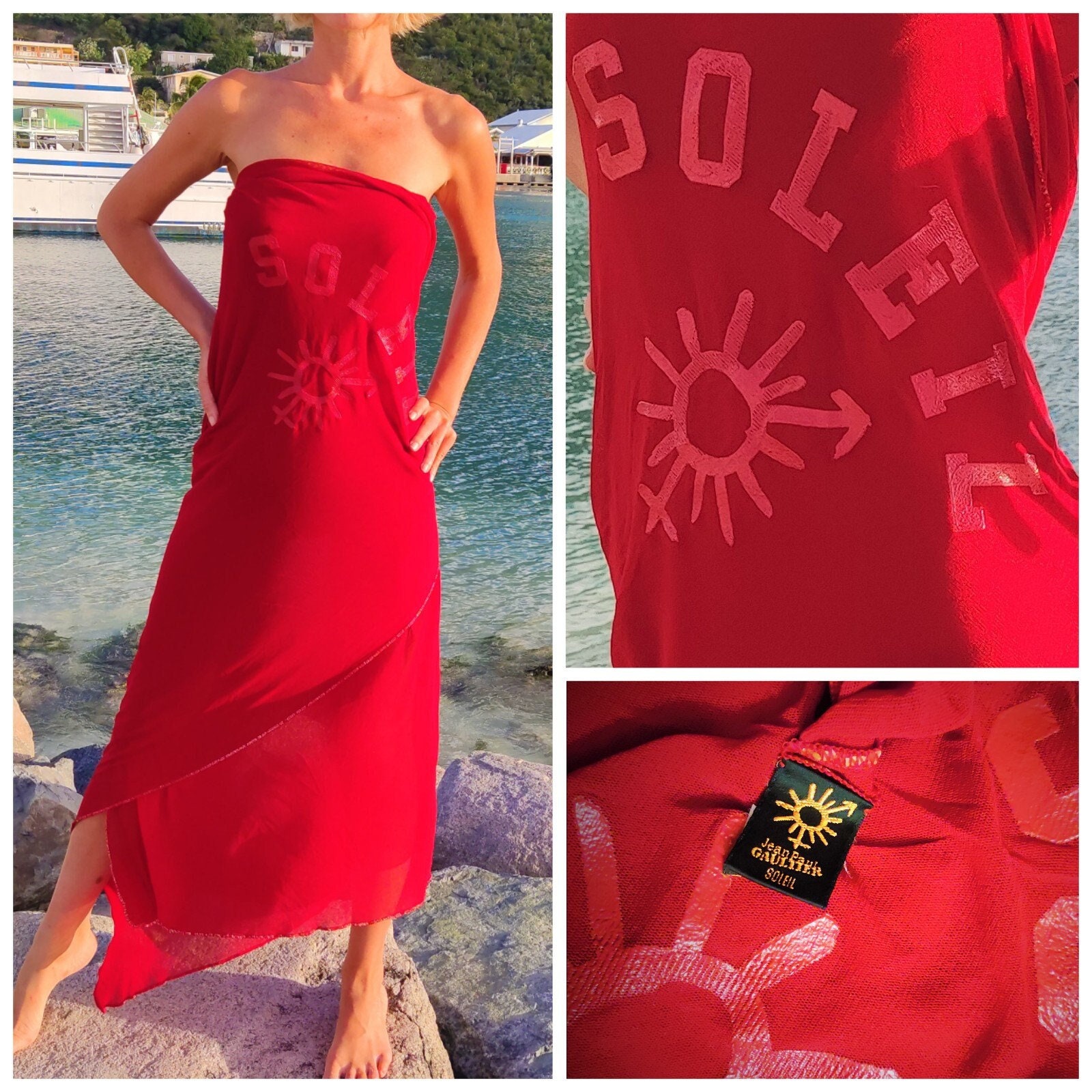 Jean Paul Gaultier Maille Couture Vintage Red Soleil Circus