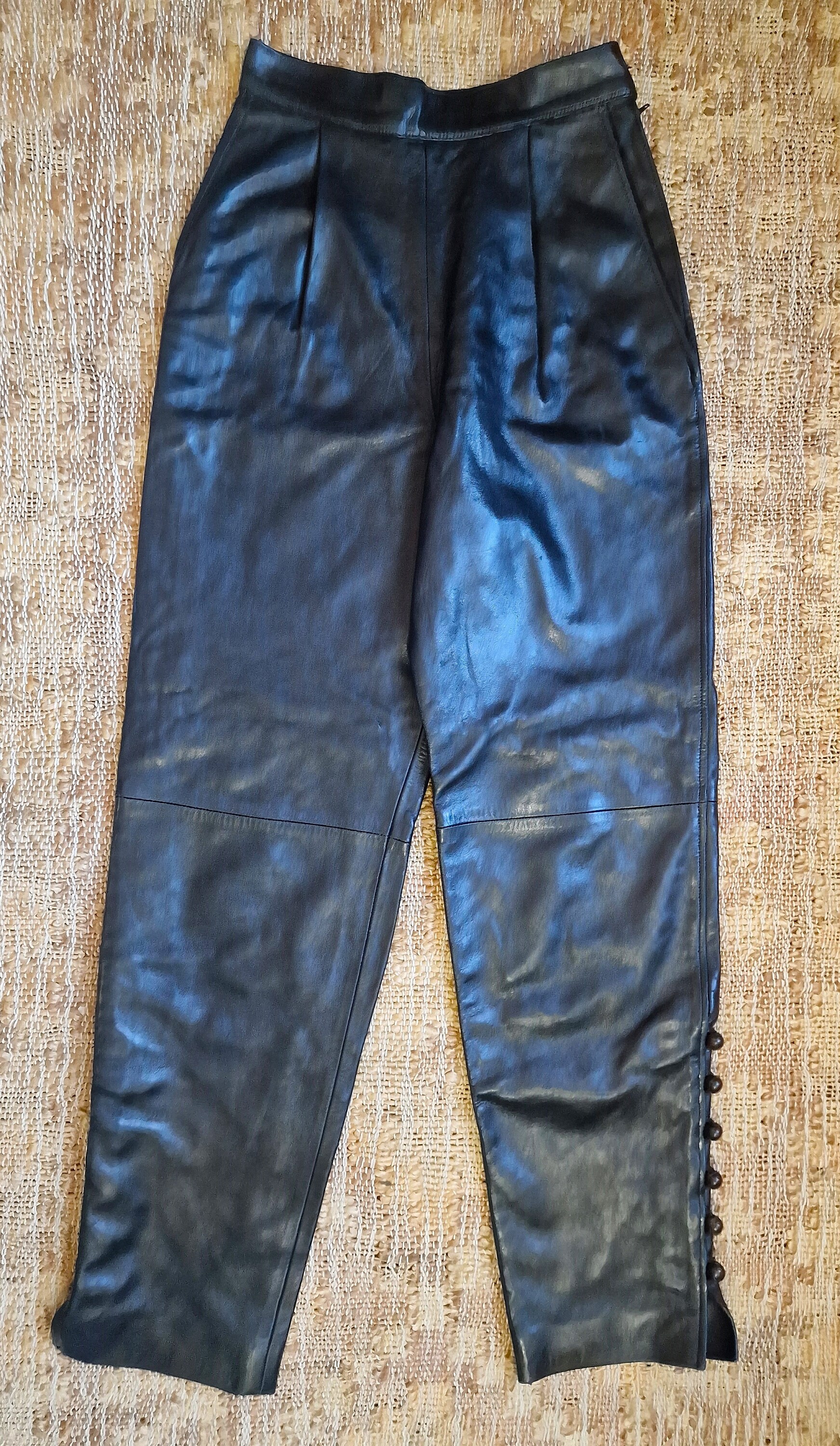YSL Yves Saint Laurent Rive Gauche Leather 100% High Waist