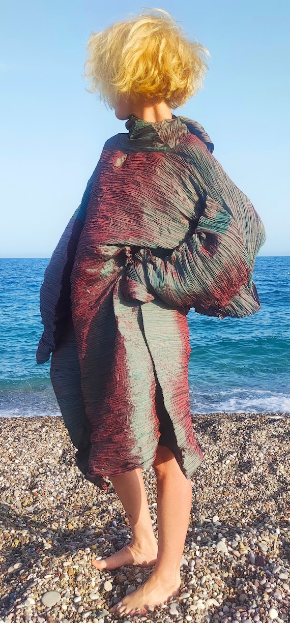 Rare Issey Miyake Metal Metallic Sculpture Oversize Pleated