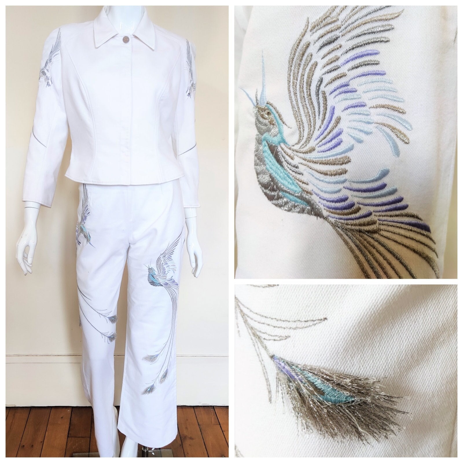 Thierry Mugler Peacock Bird Evening Runway Gown Wasp Bee Couture