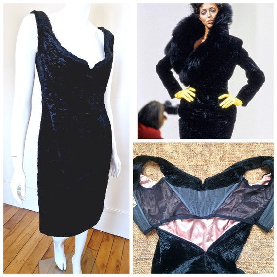 Vivienne Westwood Plush Black Faux Fur Runway F/W 1994 on
