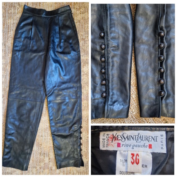 YSL Yves Saint Laurent Rive Gauche Leather 100% High Waist Bustier