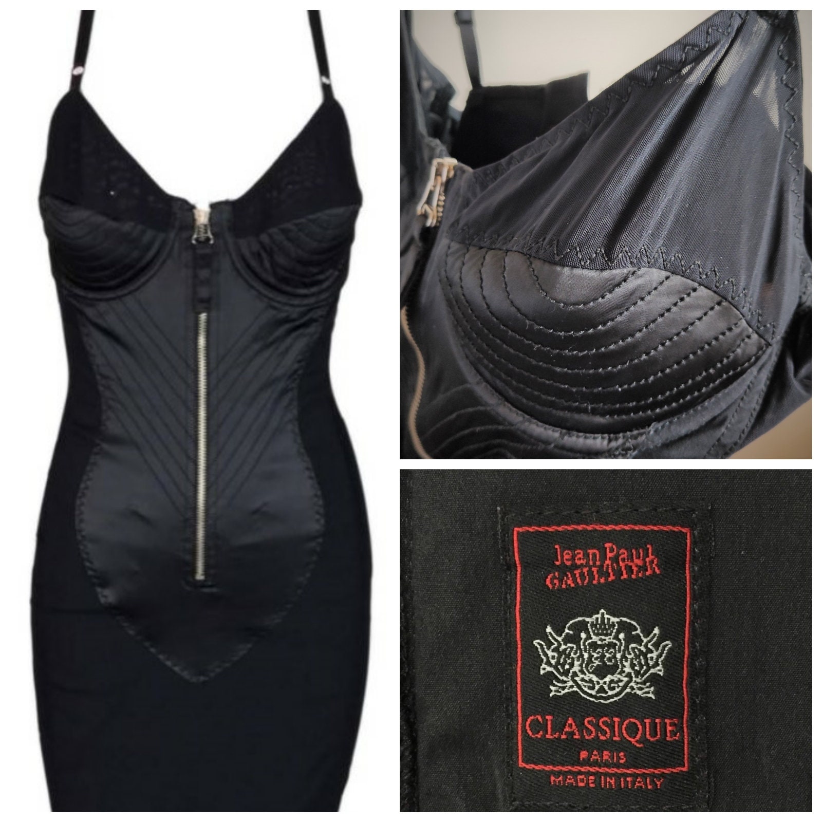 Jean Paul Gaultier Corset Bustier Cone Bra Mesh Classique