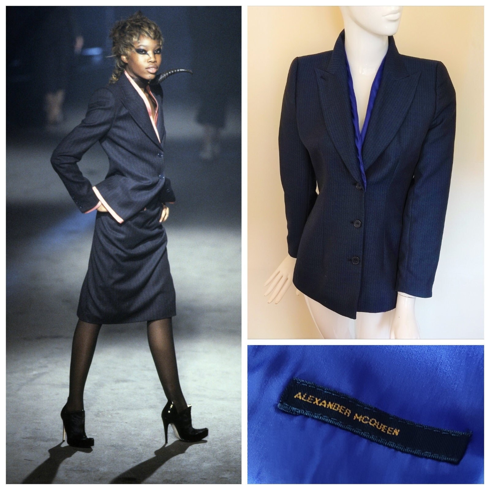 Documented & Rare Fall 2004 Alexander McQueen Tweed Pant Suit w