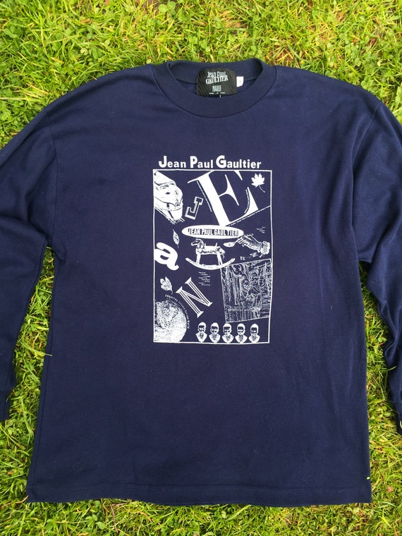 トップス Junior Gaultier China Shirts 48 JUNIOR GAULTIER Logo Patterned Print Shirt Size 48(K-147878
