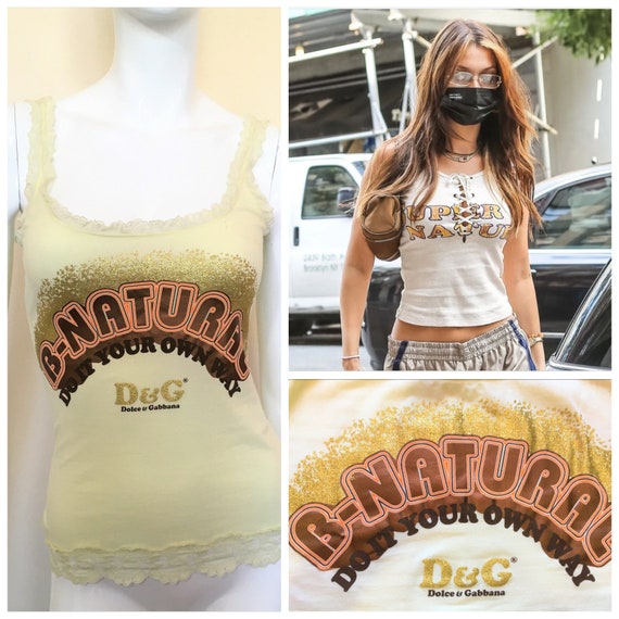 トップス 00s dolce&gabbana glitter tank top brown Dolce&Gabbana X Skims - Scoop Tank by Dolce + Gabbana - Pickle