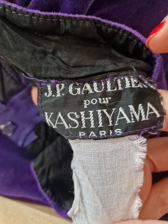 Jean Paul Gaultier, RARE Jean Paul Gaultier pour Kashiyama Equator Gibo 80s 90s Vintage Purple Pants Dress Top Set