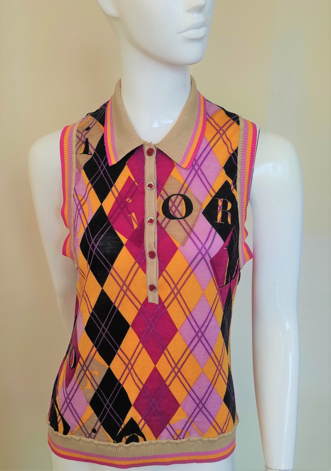 Christian Dior Harlekin Check Tartan Plaid Fall Winter 2004 2005 