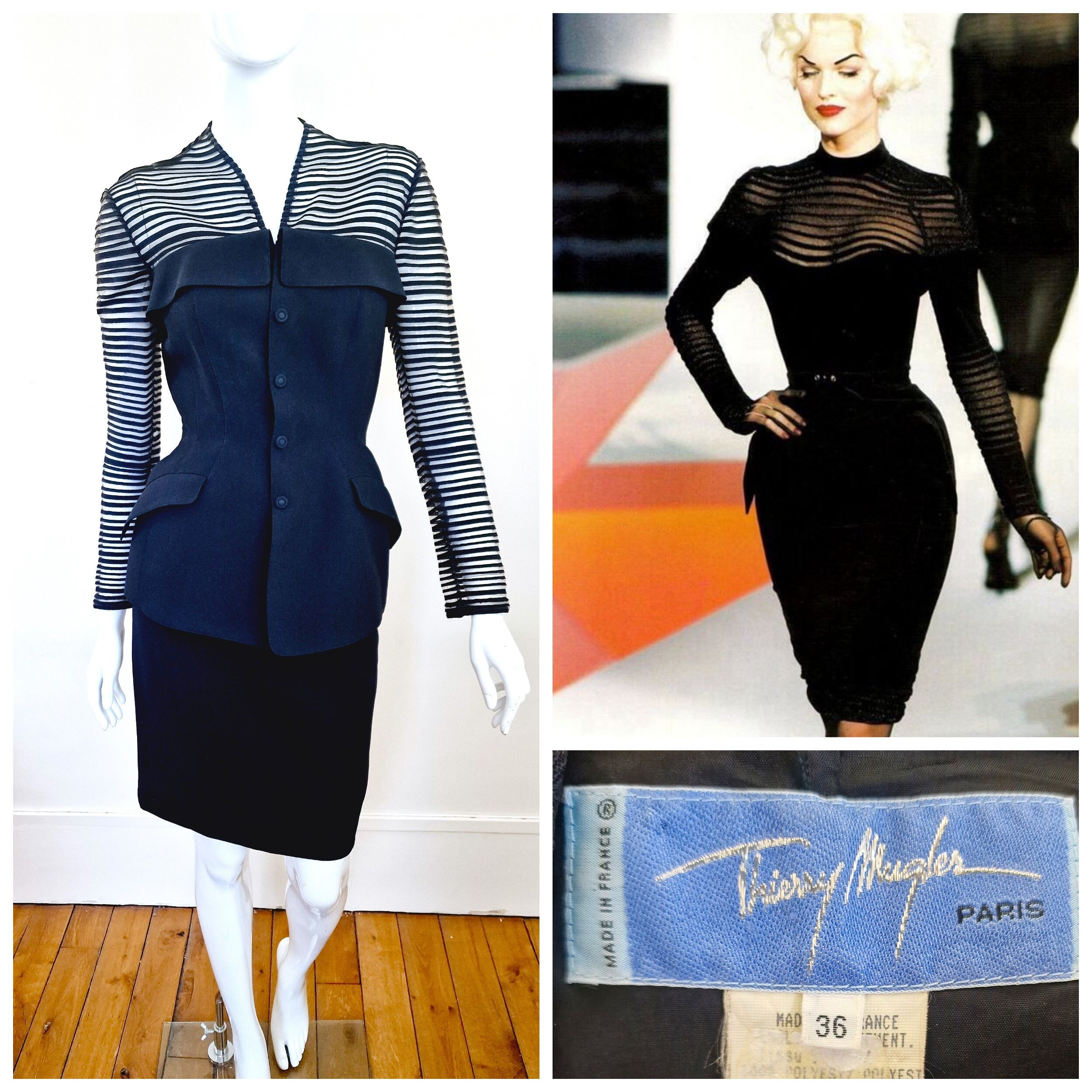 Ensemble Vintage Thierry Mugler - Veste Active Et Jupe - Taille 36 - Vert - Neuf Sans étiquettes
