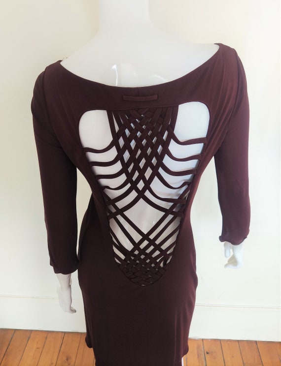 Jean Paul Gaultier Open Back Backless Evening Cocktail Elegant JPG Brown  Bordeaux Tattoo Vintage 90s Mini Midi Dress - Etsy