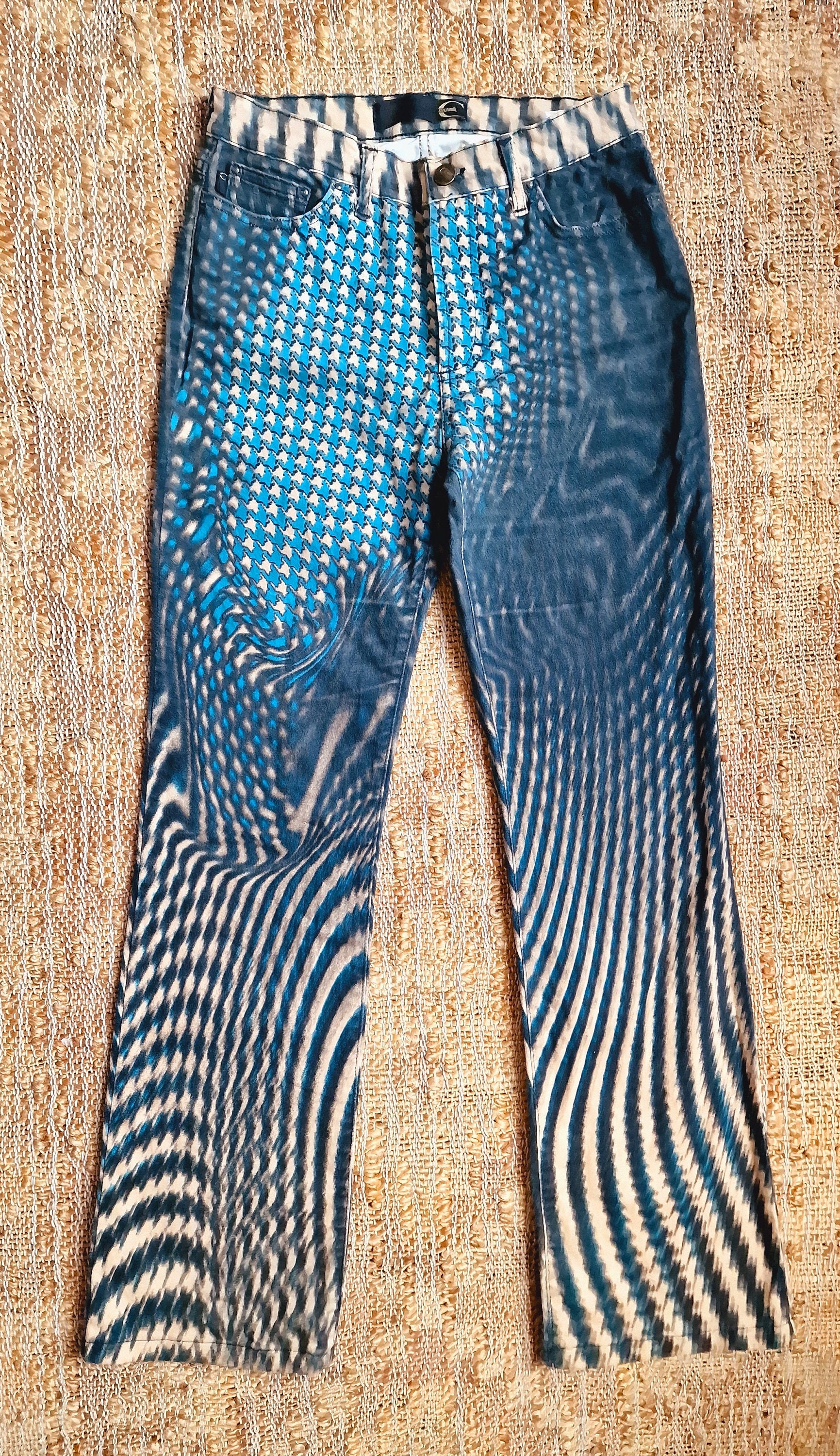 Roberto Cavalli Psychedelic Optical Illusion XS 90s Y2K Vintage 