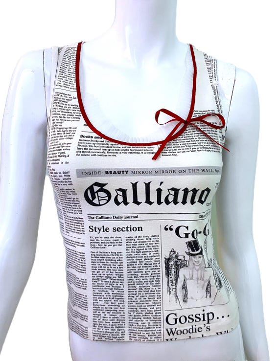 John Galliano Gazette Newspaper News Face Vintage Small Medium 90s