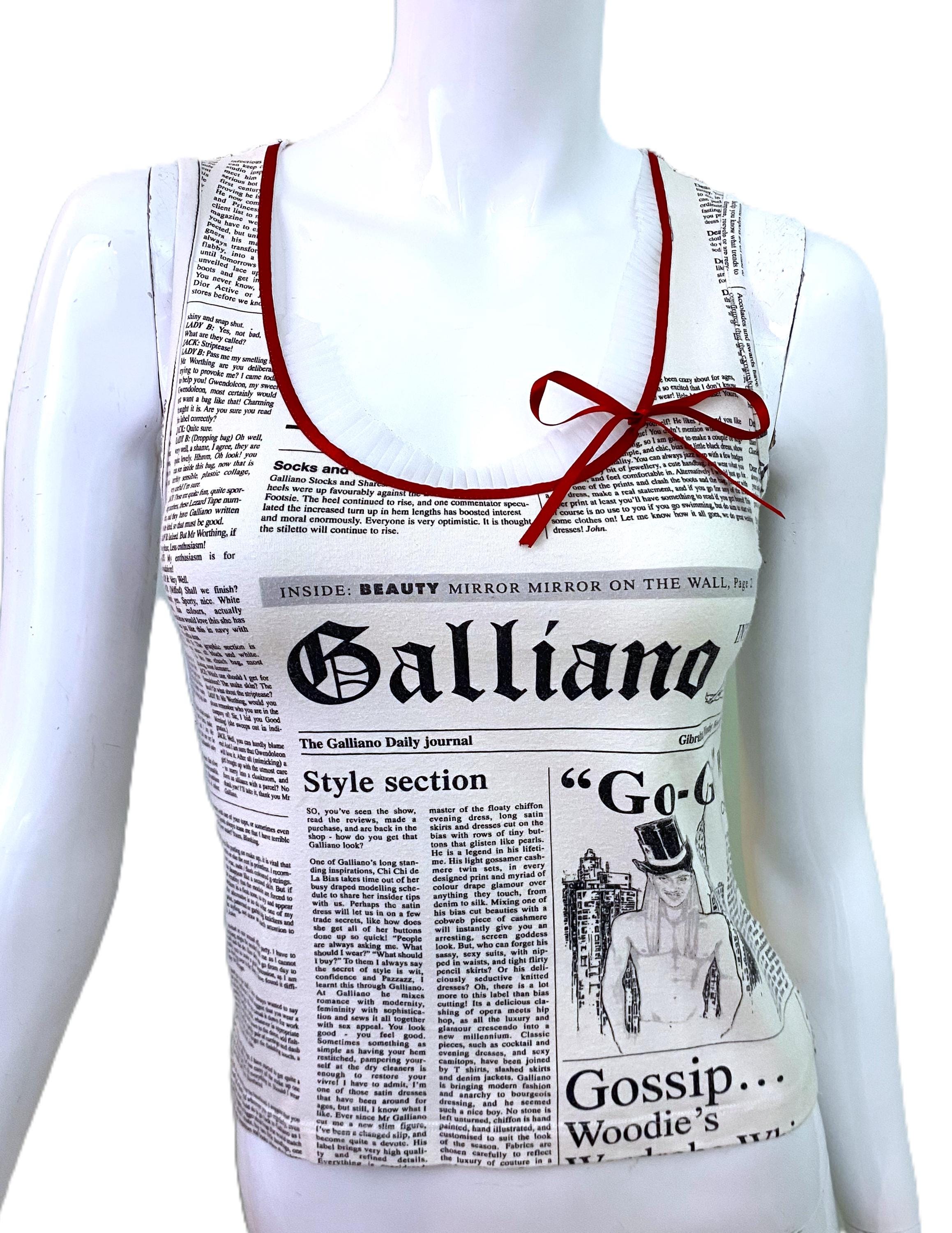 John Galliano Gazette Newspaper News Face Vintage Small Medium 90s
