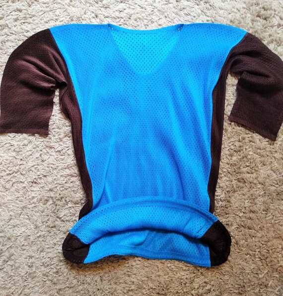 Issey Miyake Pleats Please Holes Mesh Blue Brown T