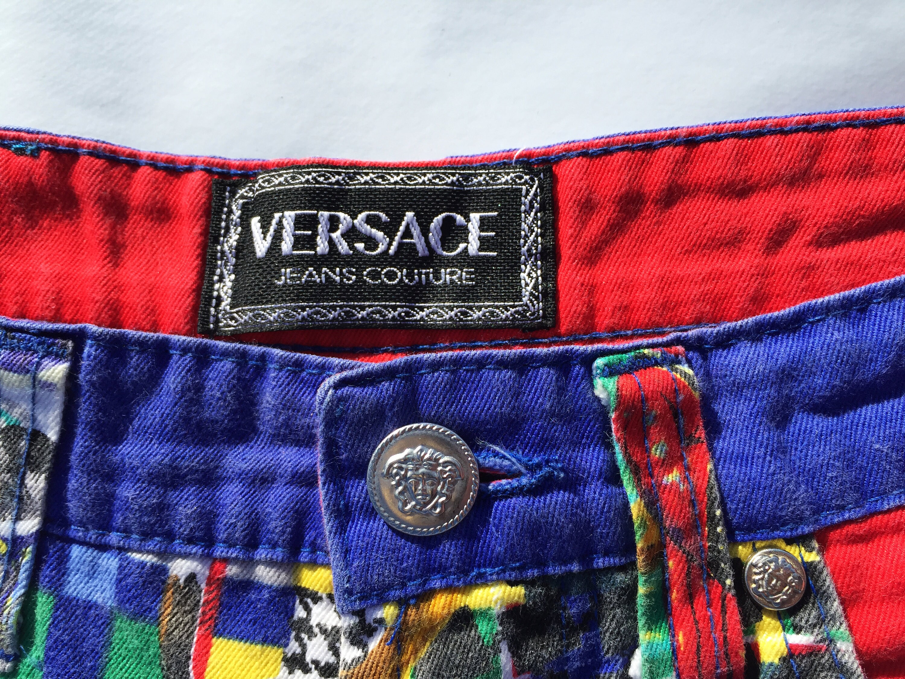 GIANNI VERSACE Jeans Couture Vintage 90s Multicolored Medusa - Etsy