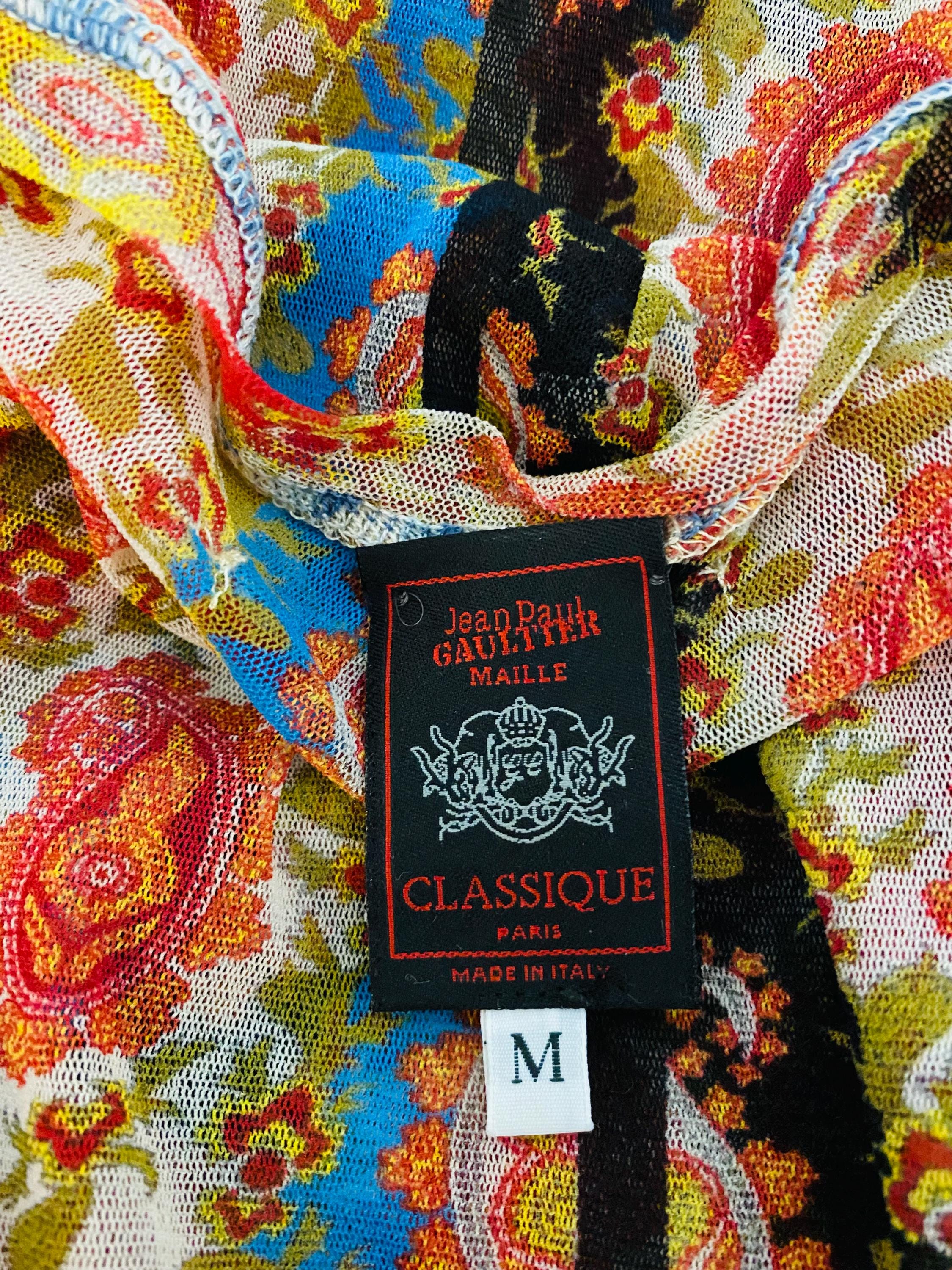 Jean Paul Gaultier クラシック メッシュトップ | ペイズリー柄 