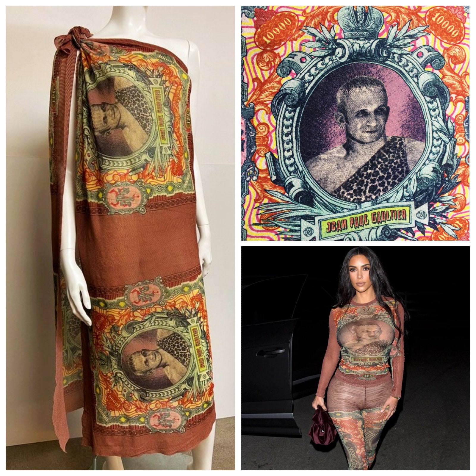 Jean Paul Gaultier JPG Self Portrait Face Baroque Mesh Transparent