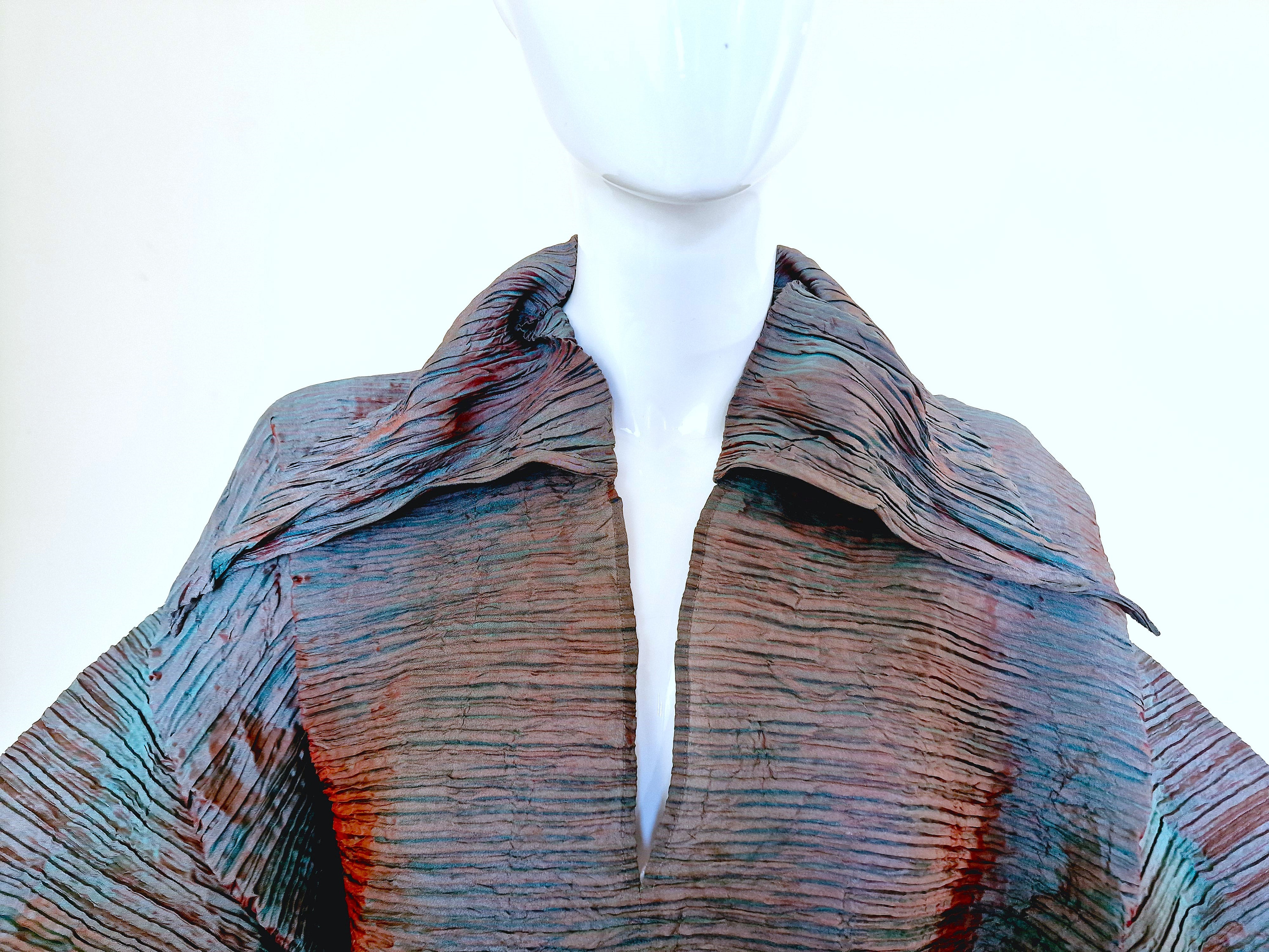 Rare Issey Miyake Metal Metallic Sculpture Oversize Pleated