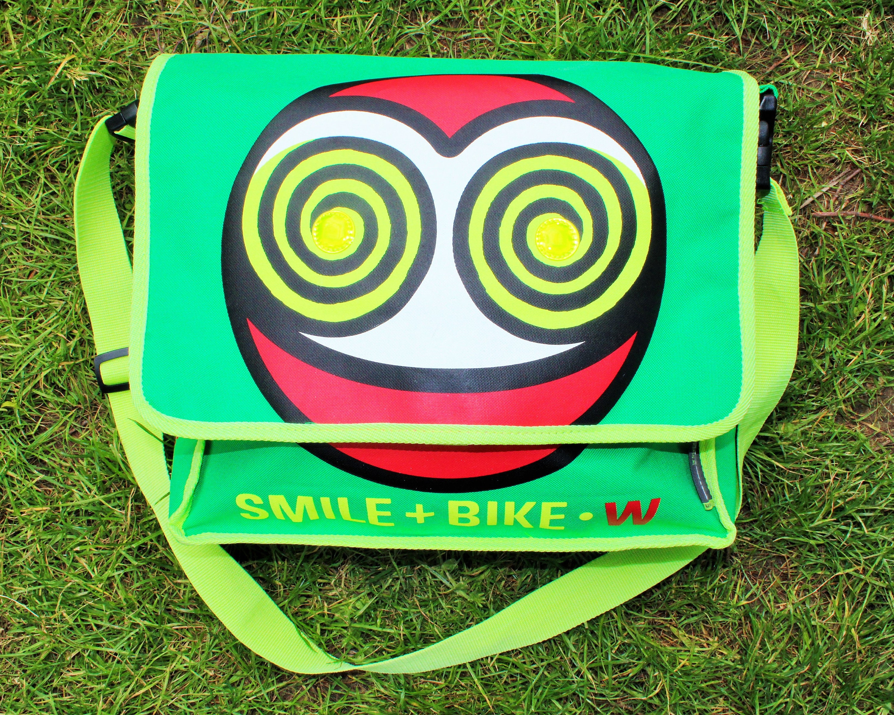 Walter Van Beirendonck W&L Smile and Bike Logo Neon Green