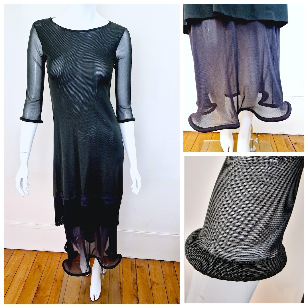 Cop Copine Early 2000s Vintage Sheer Layered Dress – Cuff Padded