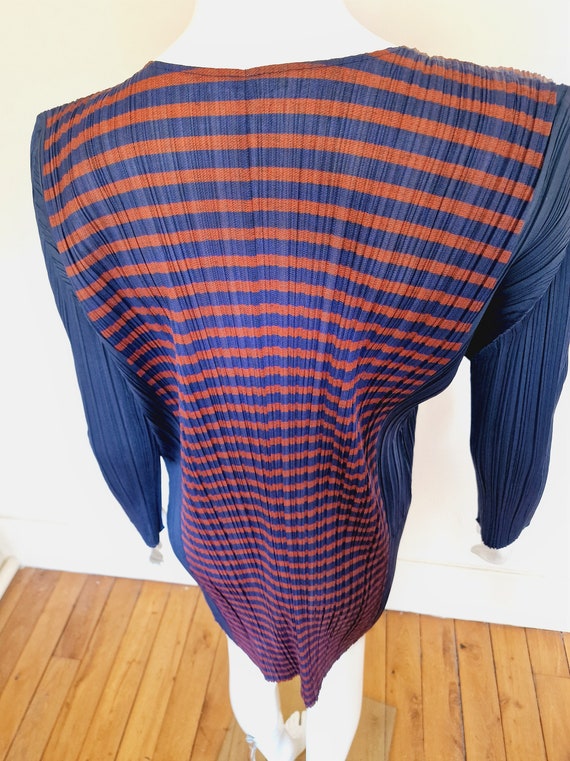 Issey Miyake Pleats Please Pleated Striped Blue B… - image 6