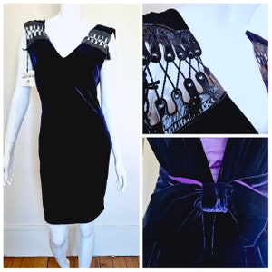 Jean Paul Gaultier Leder Korsett Schleife Samt Touch Lila Violet Vintage Cut Out Medium New Tattoo Abendkleid Kleid
