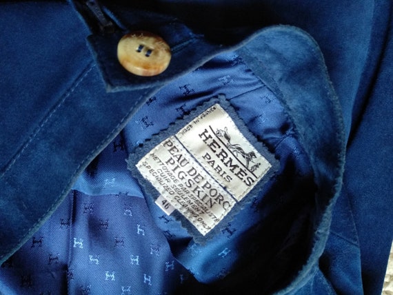 Authentic Hermès Blue Bleu Leather Cuir Pigskin Ho