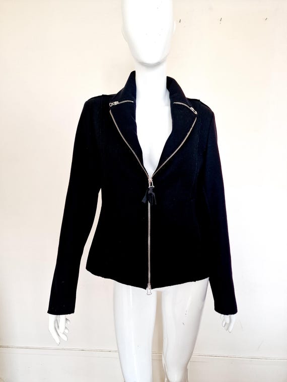 Maison Margiela, Martin Maison Margiela F/W 2006 Zipper Zip Wool Metal Black Vampire Vintage Medium Large Coat Jacket