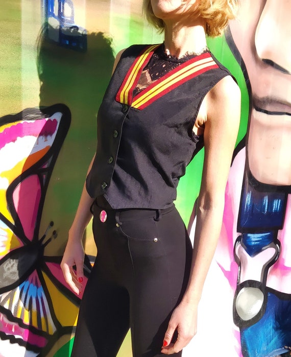Jean Paul Gaultier Junior Striped Tuxedo Oxford Vintage 80s Jean Paul Gaultier Junior Striped Tuxedo Oxford Vintage 80s