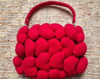 Vintage Iconic MOSCHINO Heart Red Plush Toy Whimsical Hand