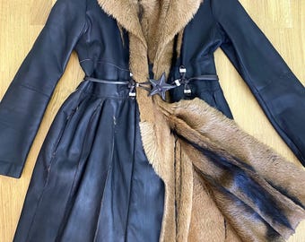 Marithé François Girbaud MFG Fur Goat Leather Cargo Grunge Pimp