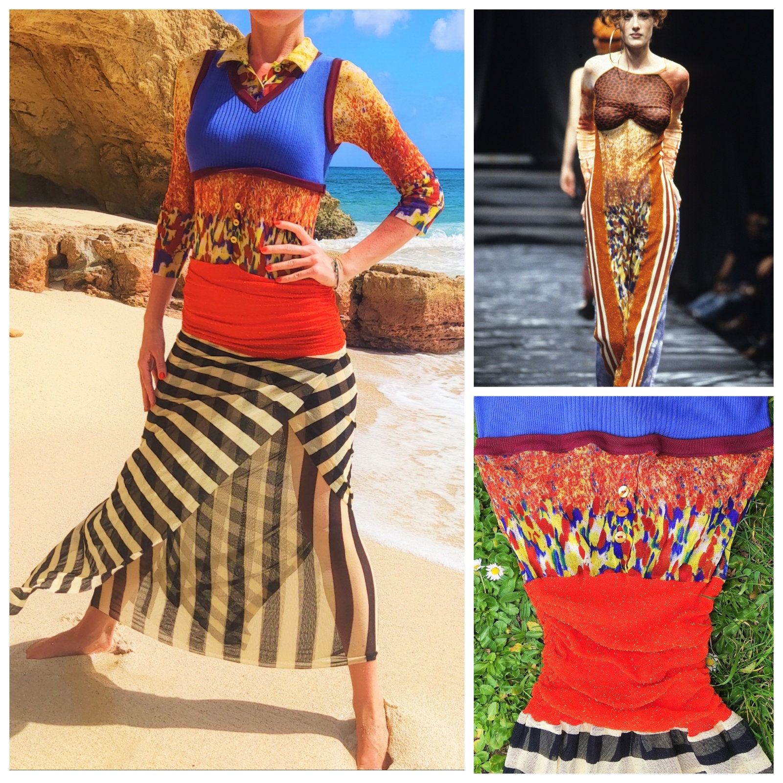 Jean Paul Gaultier Optical Illusion Striped Vintage Body Jean Paul Gaultier Optical Illusion Striped Vintage Body
