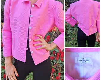 Courrèges Courreges Rose Pink Cotton Elegant Evening Vintage Coat Blazer Jacket