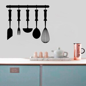Kitchen Wall Art Knife Fork Spoon Sticker Kitchen Wall Decal Kitchen Wall Decor Kitchen Decal Handmade 4509