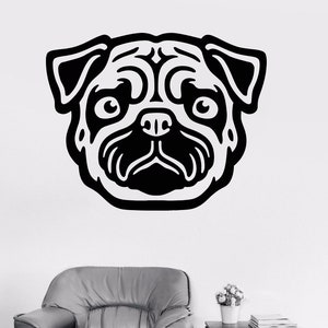 Pug Animals, Dog, Pets, dog Breed, Puppy Wall decor,Wall Decal,Window Sticker,Vinyl sticker Handmade t270