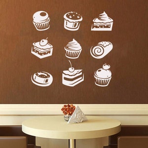 Muffins Wall Decal | Cupcakes Wall Sticker | Bakery wall decal  1189